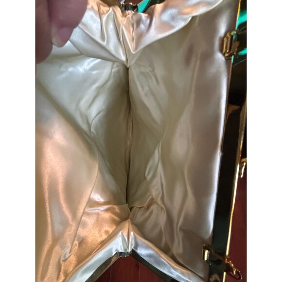 JR USA Satin Green and Gold Evening Bag circa 1960s. - Picture 4 of 6